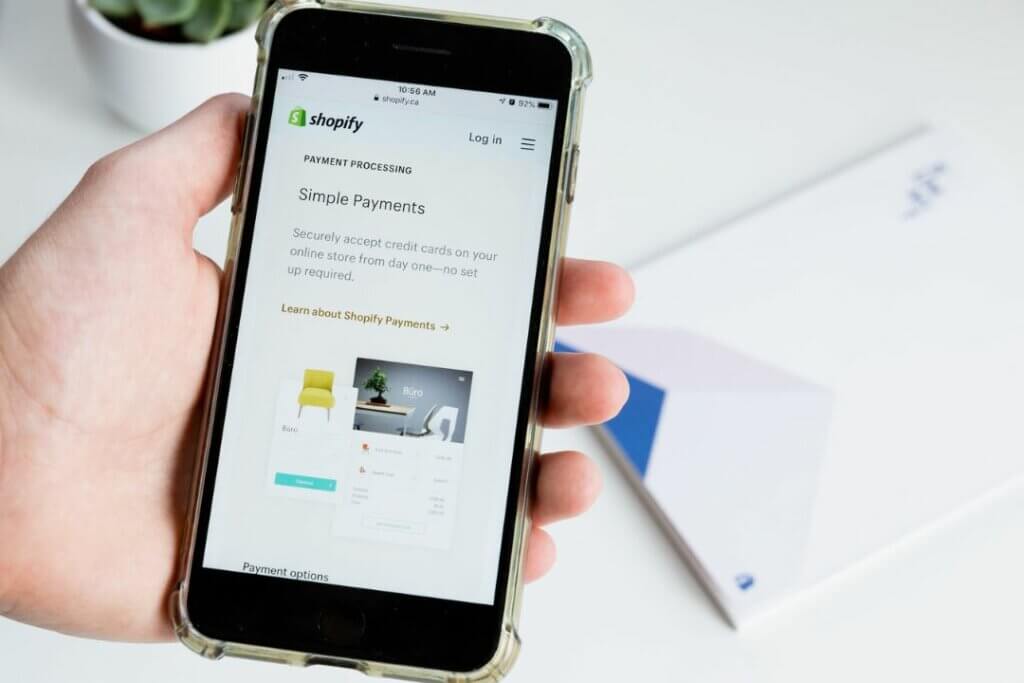 Shopify Payments on mobile phone